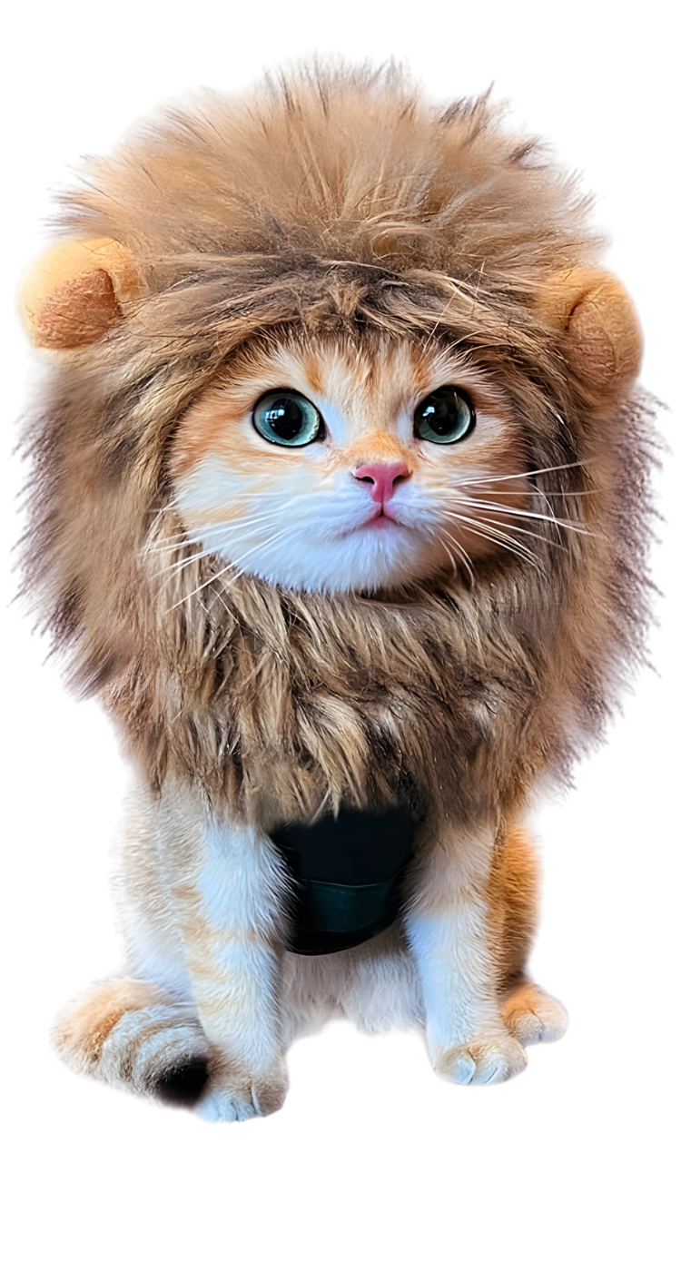 Cat Lion Head Pet Hair Decoration