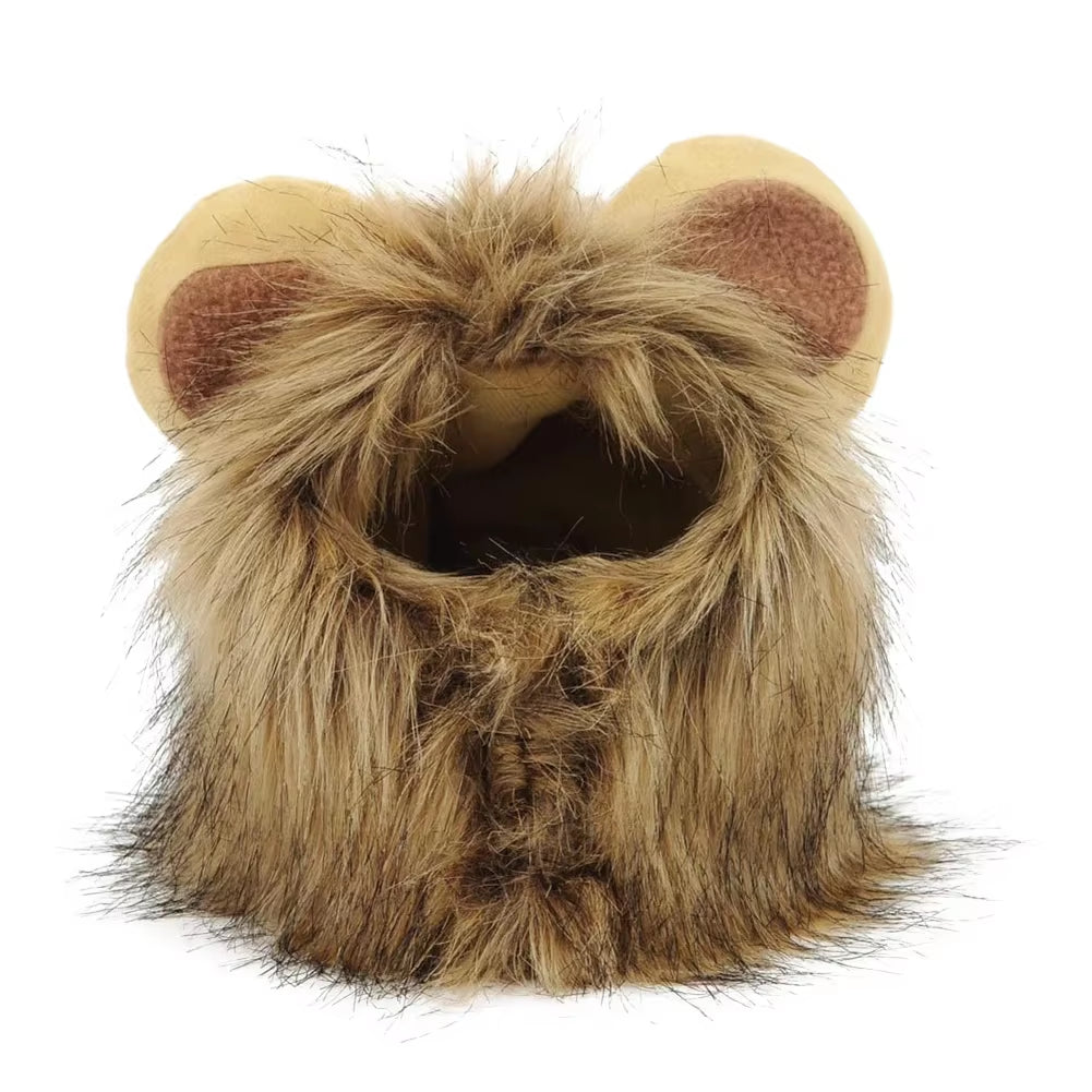 Cat Lion Head Pet Hair Decoration Cute and Funny Lion Ear Wig Hat Halloween Costume Fancy Hat Pet Headwear Hat Decorative Produc